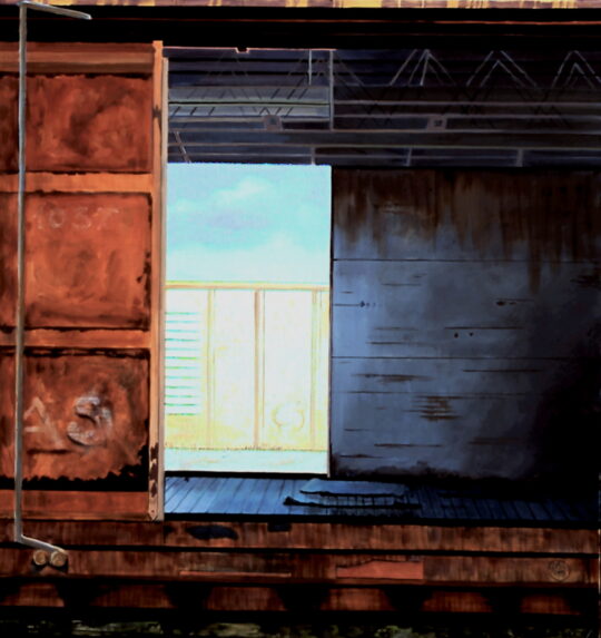 Two Box Cars at Bellows Falls