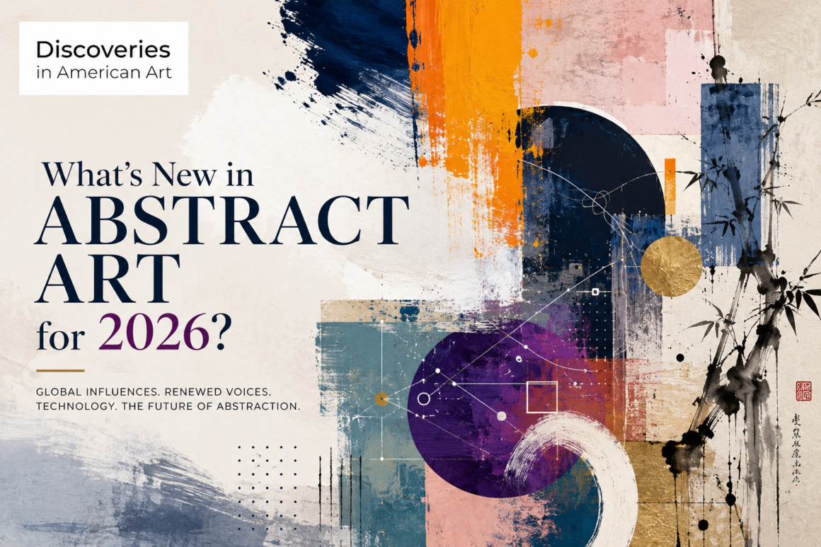 Modern abstract art illustration showcasing global artistic influences for 2026