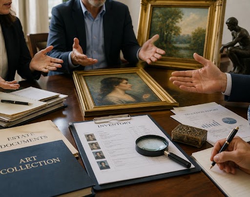 Documentation and records supporting an art collection's value