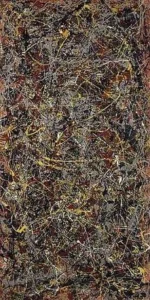 5, 1948 by Jackson Pollock, an abstract painting with layered lines and expressive paint splatters.
