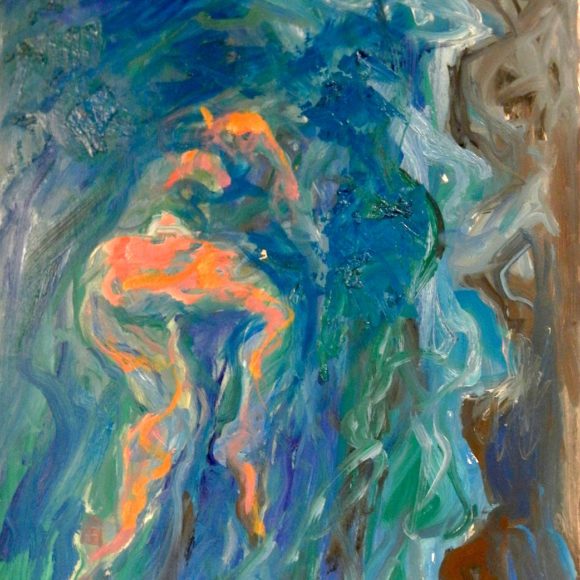 Swimmer by Rocky Shoreline 2