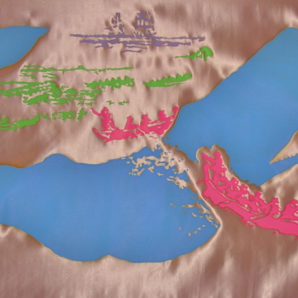 Whale Swallows Girl Swimmer (diptych)