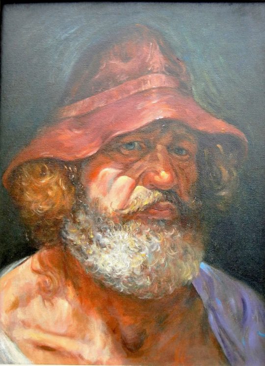 Self-portrait in Red Hat