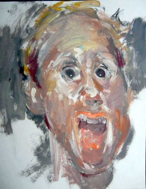Portrait of a Young Man Screaming